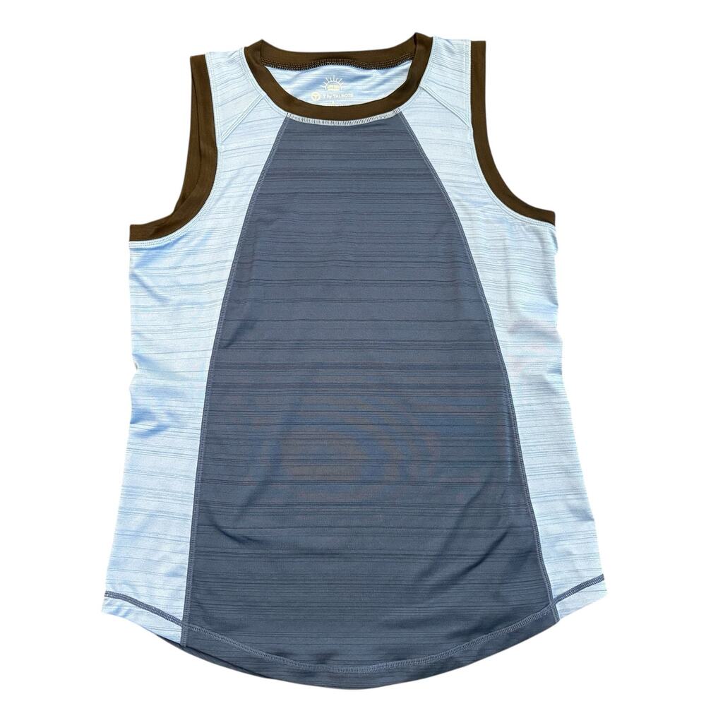 T by Talbots two tone blue athletic tank, upf 50+, size S